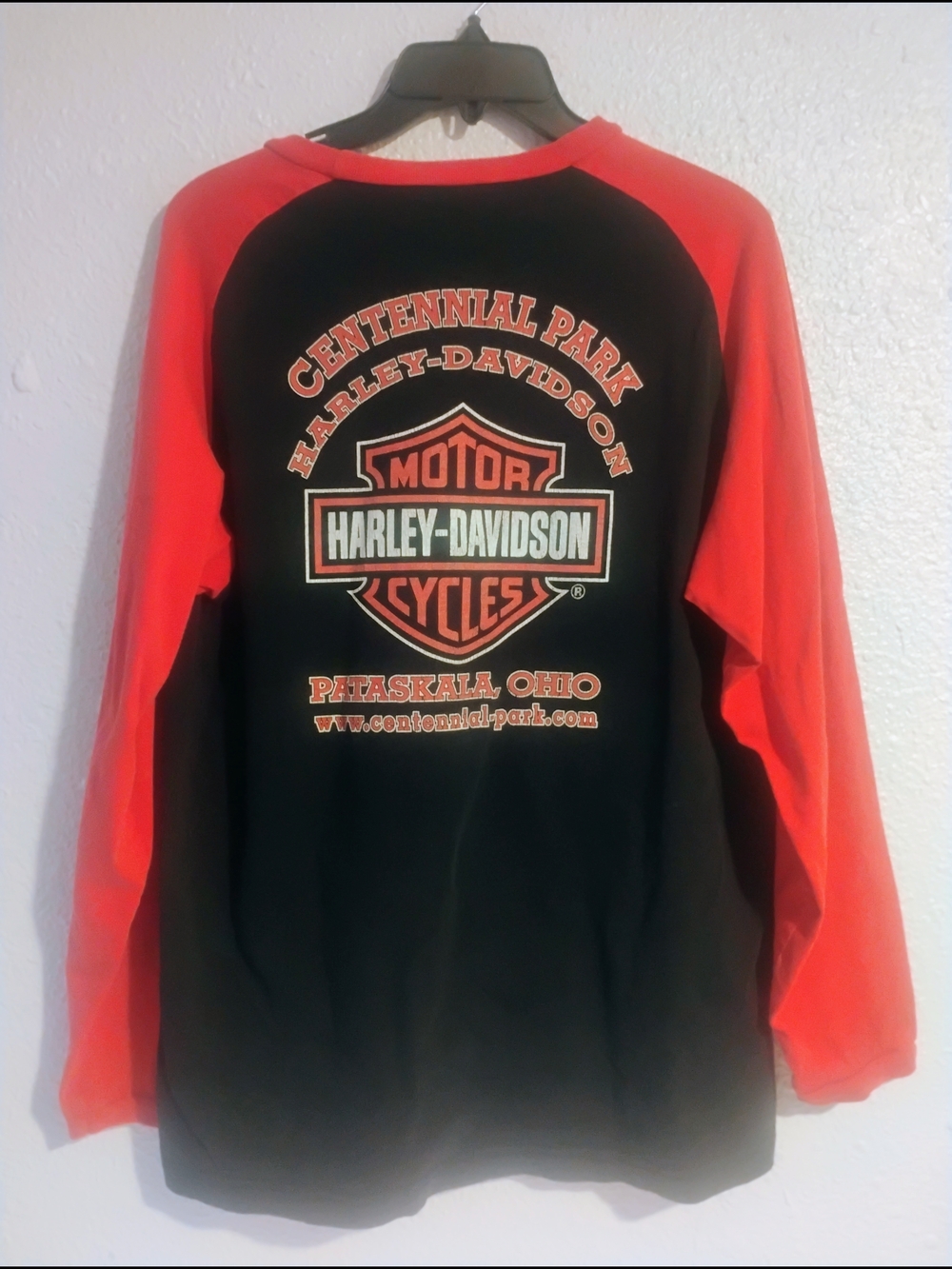 Harley-Davidson Centennial Park Raglan Vtg Retired Large Streetwear Y2K Biker